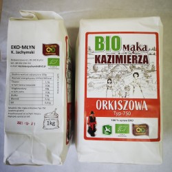 BIO mąka Kazimierza orkiszowa typ 750 (1 kg)- EKO-MŁYN Kazimierz Jachymski