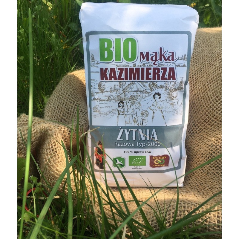 BIO mąka Kazimierza żytnia razowa typ 2000 (1 kg) - EKO-MŁYN Kazimierz Jachymski