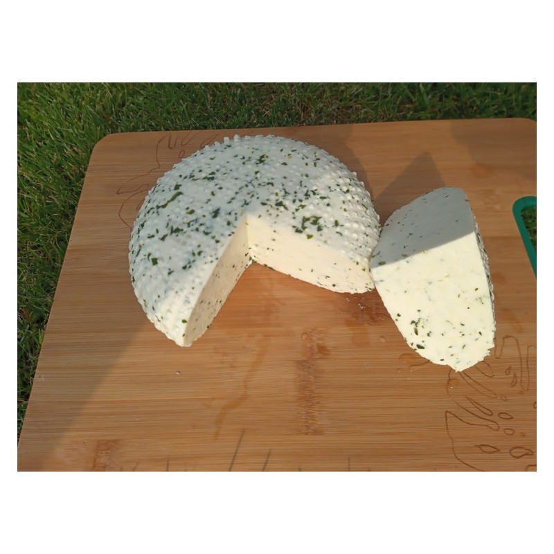Ser podpuszczkowy z czosnkiem niedźwiedzim (250 g) - Gospodarstwo Rolne Swędrowscy Ser podpuszczkowy z czosnkiem niedźwiedzim (250 g) - Gospodarstwo Rolne Swędrowscy